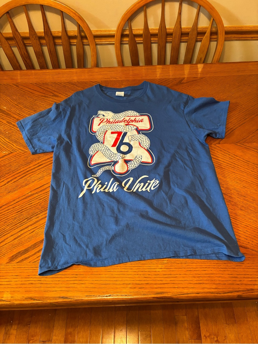 Philadelphia 76ers Shirt Mens Blue Phila Unite Playoff Snake Liberty Bell NBA